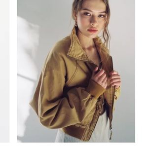 UO Cropped Bomber Jacket